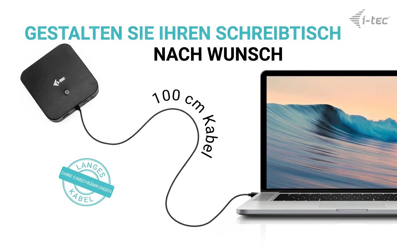 Dockingstation i-tec USB-C HDMI Dual DP Display Docking Station + 100W-Netzteil