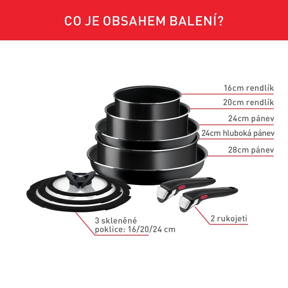Tefal Sada nádobí 10 ks Ingenio Easy On L1599143