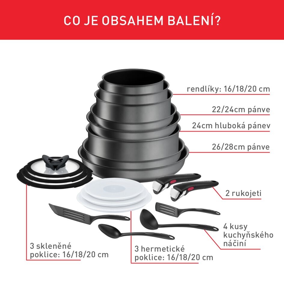 Tefal Sada nádobí 20 ks Ingenio Daily Chef On L7619402 