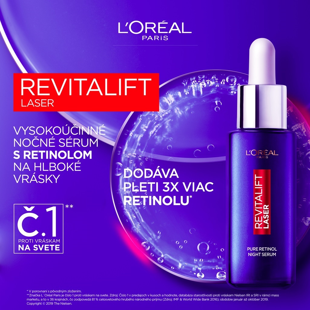 Pleťové sérum L´ORÉAL PARIS Revitalift Laser X3 Retinol Night Serum 30 ml