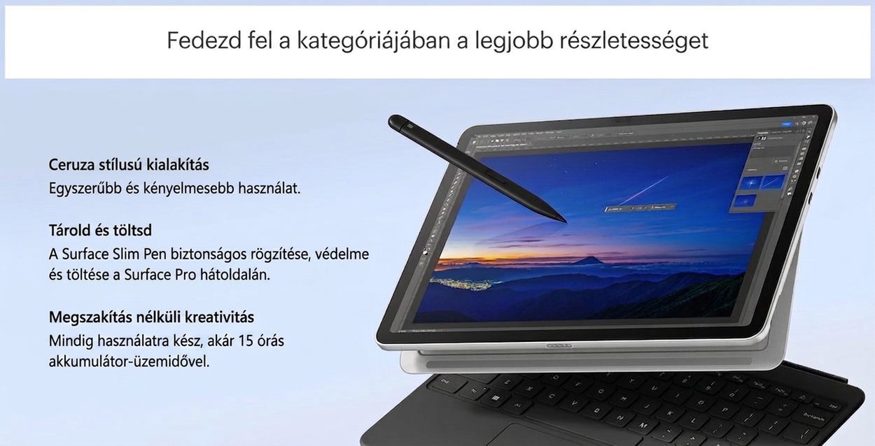 Microsoft Surface Pro billentyűzet Slate tollal