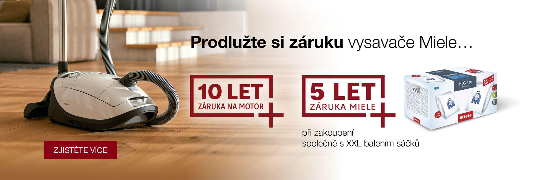 Prodloužená záruka na sáčkový vysavač Miele