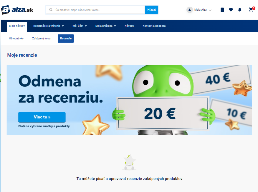 Moja Alza – recenzie