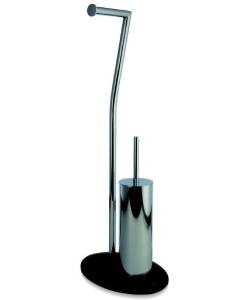 Držák na toaletní papír stojací stříbrný