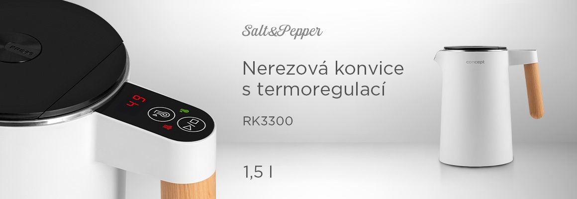 Electric kettle CONCEPT RK3300 1,5 l Salt & Pepper