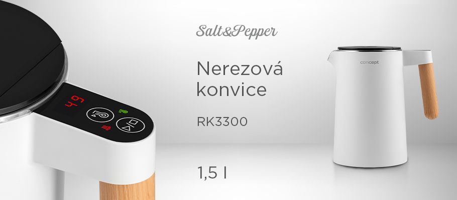 Electric kettle CONCEPT RK3300 1,5 l Salt & Pepper