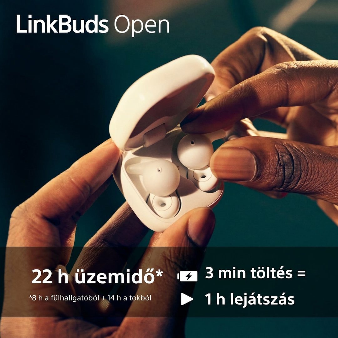Sony LinkBuds Open akár 22 órás üzemidővel