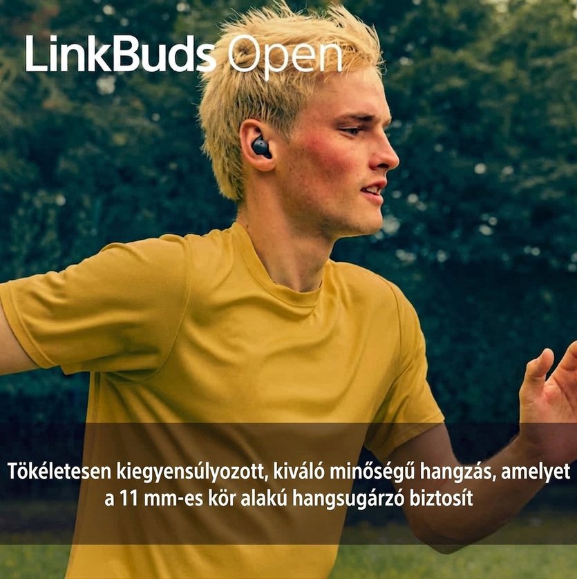 Sony LinkBuds Open fülhallgató kiegyensúlyozott hangzással
