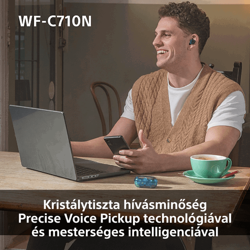 Sony Noise Cancelling WF-C710N fülhallgató tiszta telefonhívásokhoz