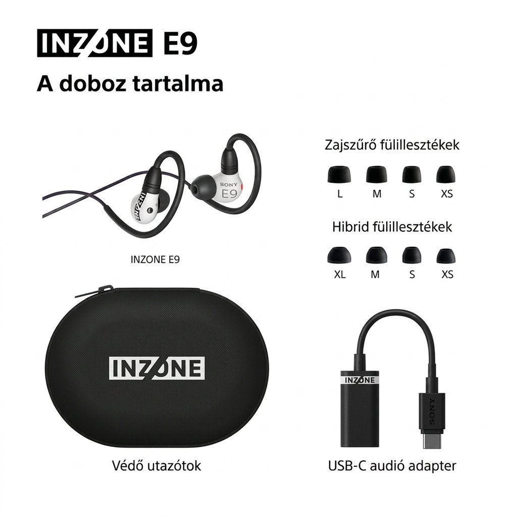 Sony INZONE E9 gaming fülhallgató hordtokkal