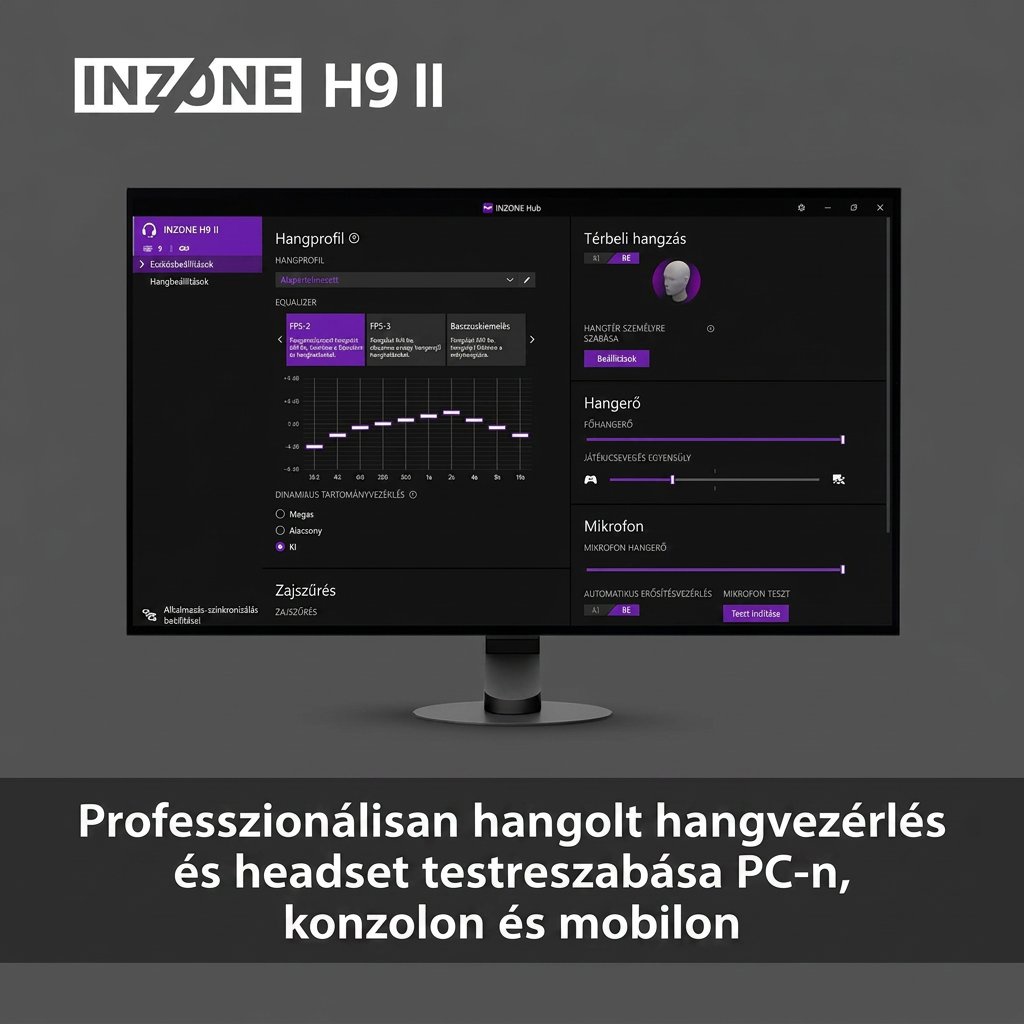 Sony INZONE E9 testreszabható hangbeállításokkal