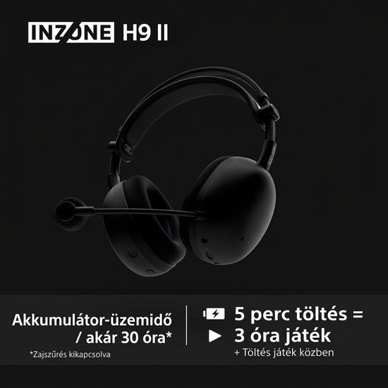 Sony INZONE H9 II akár 30 órás akkumulátor-üzemidővel