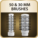 Kulmofén Rowenta CF9421D0 Brush Active Nano Smart s dvoma kefami s priemerom 30 a 50 mm