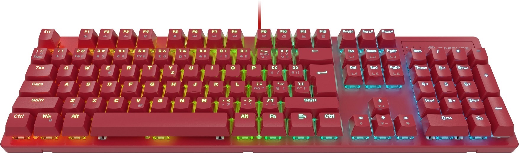 Herná klávesnica Rapture X-RAY Outemu Red