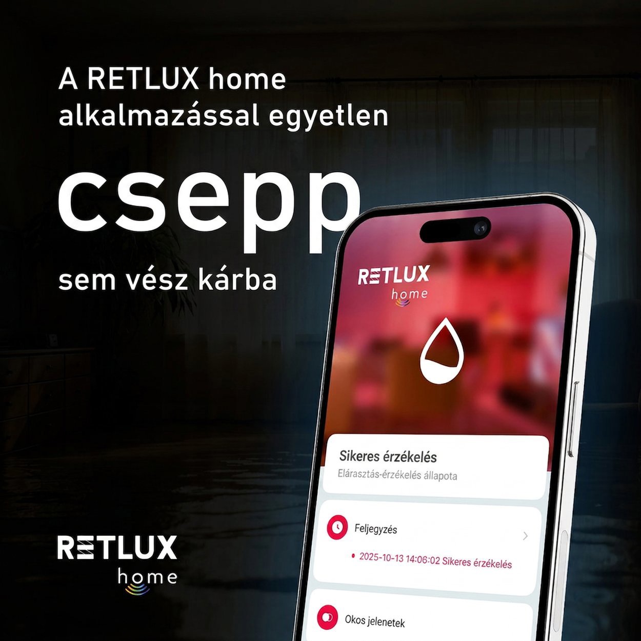 RETLUX RSH 310 okos vízszivárgás-érzékelő