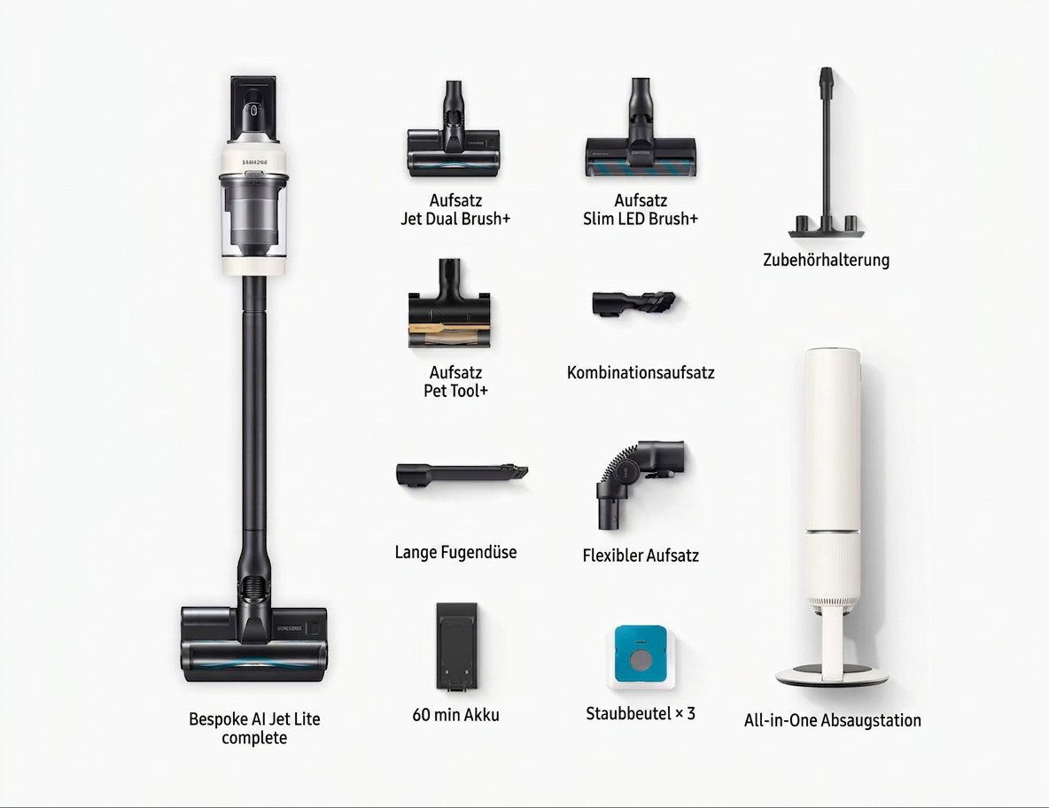 Stabstaubsauger Samsung VS80F28DFP/GE Bespoke AI Jet Lite complete