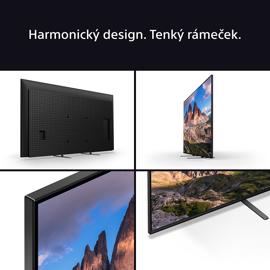 The Sony smart TV has a thin aluminium bezel with a flush surface The Sony smart TV has a thin aluminium bezel with a flush surface