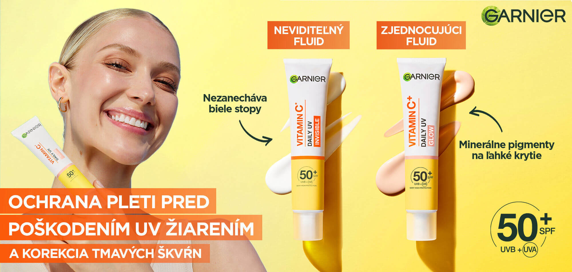 Pleťový fluid GARNIER Skin Naturals Vitamín C UV fluid SPF 50+ glow 40 ml