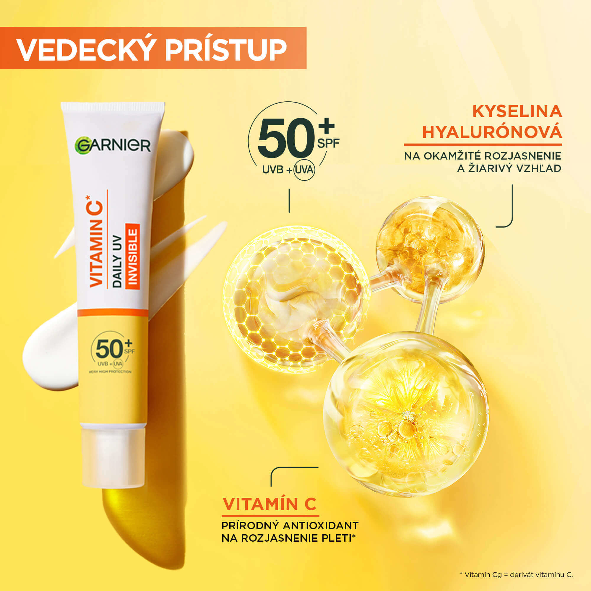 Pleťový fluid GARNIER Skin Naturals Vitamín C UV fluid SPF 50+ glow 40 ml
