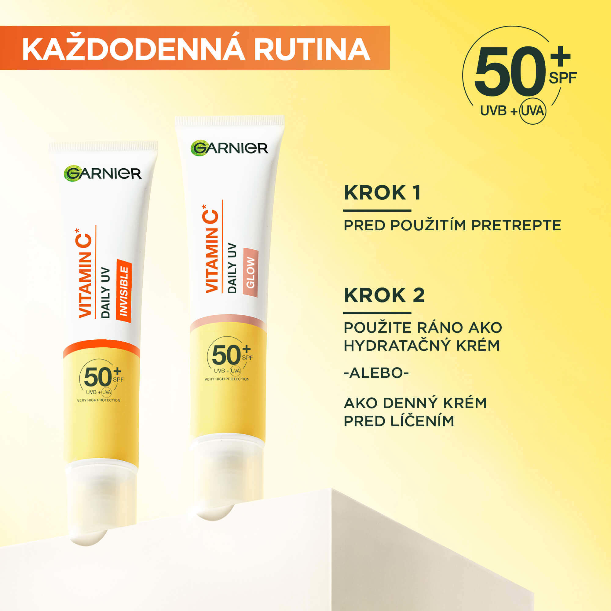 Pleťový fluid GARNIER Skin Naturals Vitamín C UV fluid SPF 50+ glow 40 ml