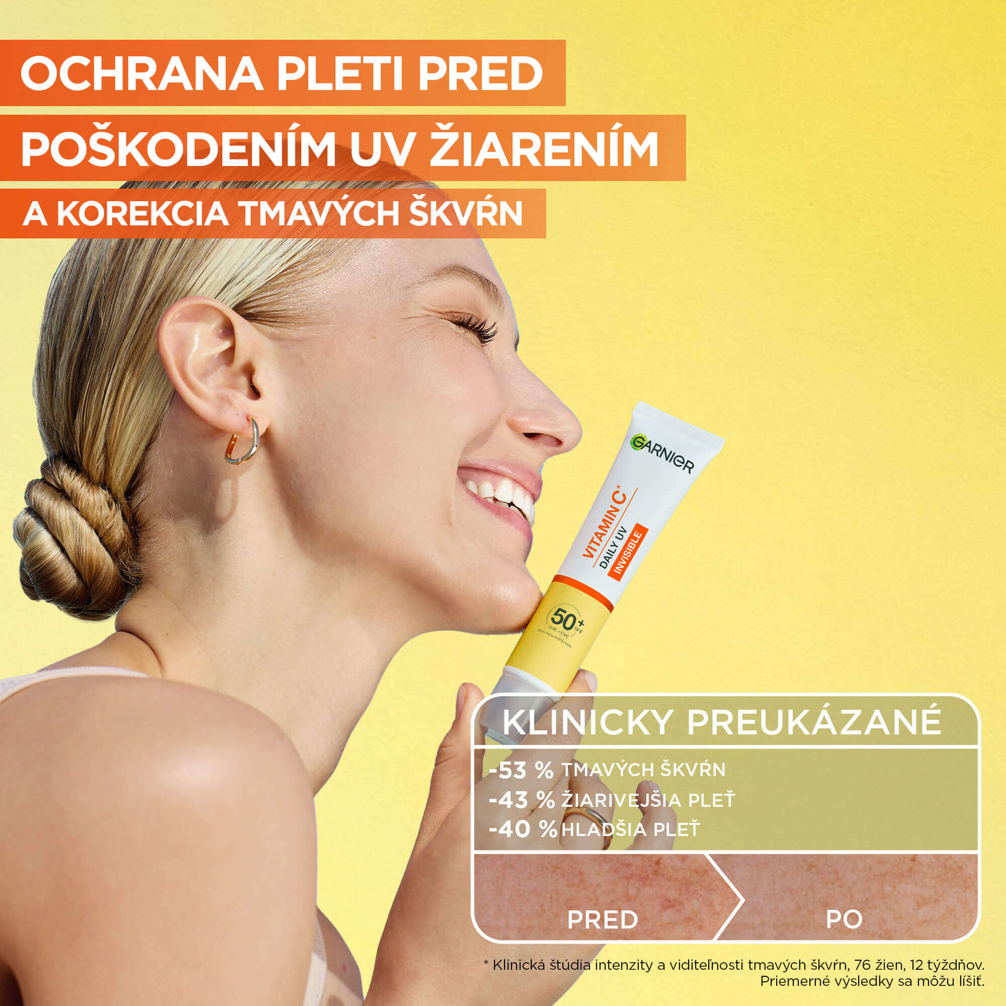 Pleťový fluid GARNIER Skin Naturals Vitamín C UV fluid SPF 50+ glow 40 ml