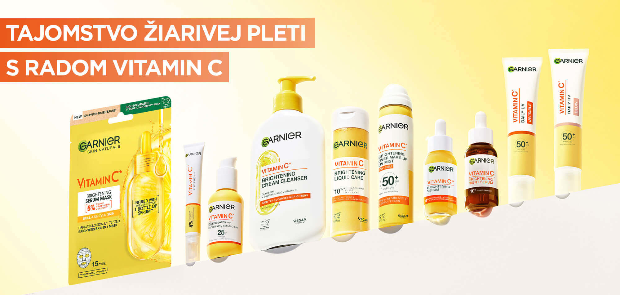Pleťový fluid GARNIER Skin Naturals Vitamín C UV fluid SPF 50+ glow 40 ml