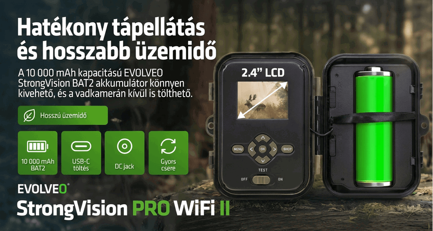 EVOLVEO StrongVision PRO WiFi II vadkamera, 10 000 mAh