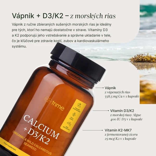 Calcium Trime Calcium + D3/K2, 90 kapsúl Vápnik Trime Calcium + D3/K2, 90 kapsúl