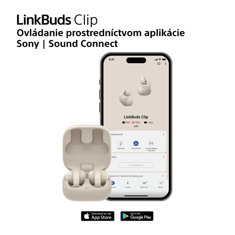 Bezdrôtové slúchadlá Sony LinkBuds Clip
