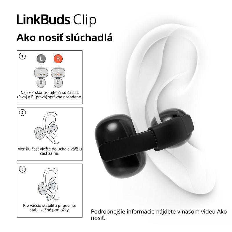 Bezdrôtové slúchadlá Sony LinkBuds Clip