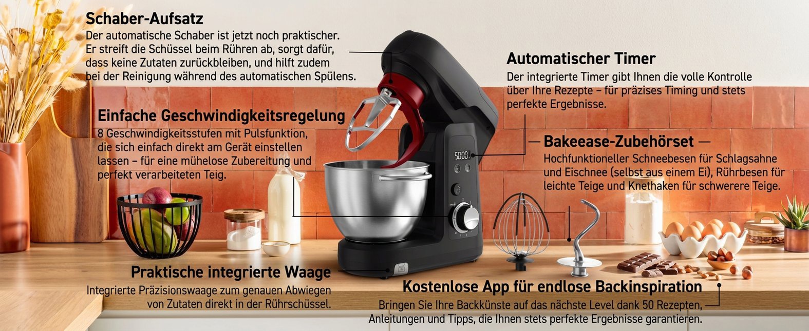 Küchenmaschine Tefal QB5458F0 Bake Partner +