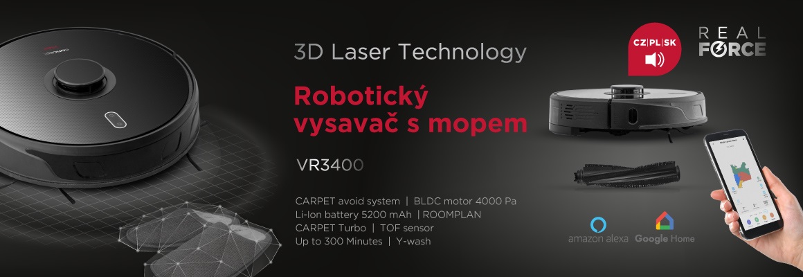 Robotic vacuum cleaner Concept VR3400 2in1 REAL FORCE Laser 3D Robotic vacuum cleaner Concept VR3400 2in1 REAL FORCE Laser 3D