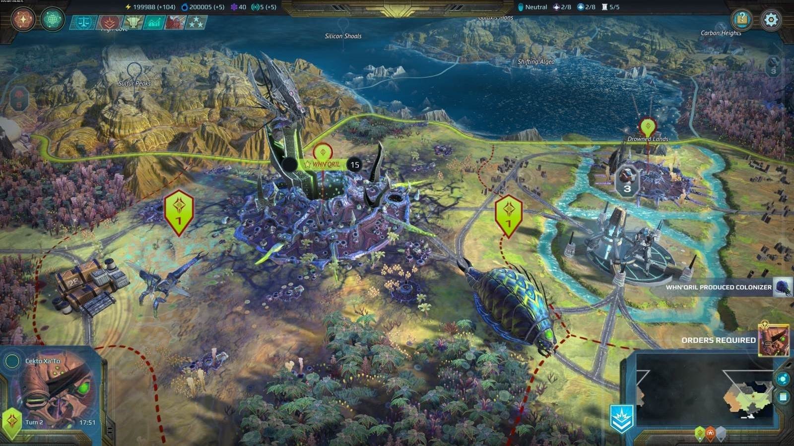 Age of Wonders Planetfall; screenshot: město
