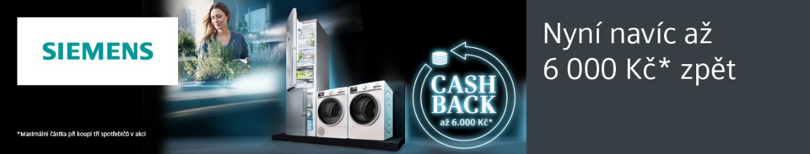 Cashback Siemens na pračky a sušičky