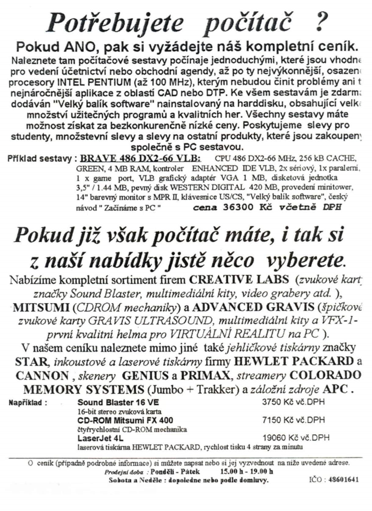 Alzasoft a leták z roku 1997