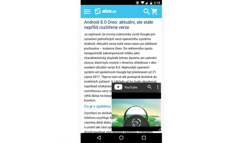 Android 8.0 Oreo; PiP režim 