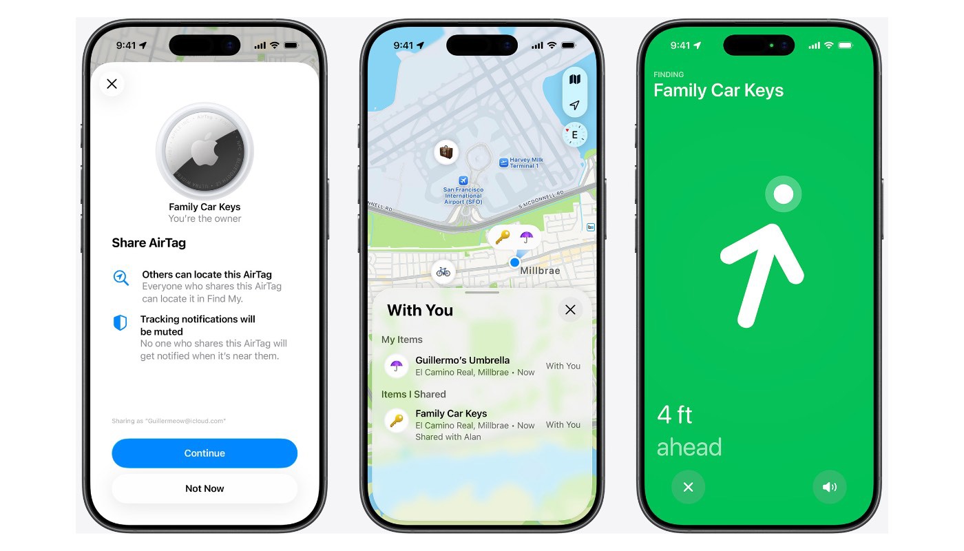 Apple AirTag 2. generace, aplikace Najít