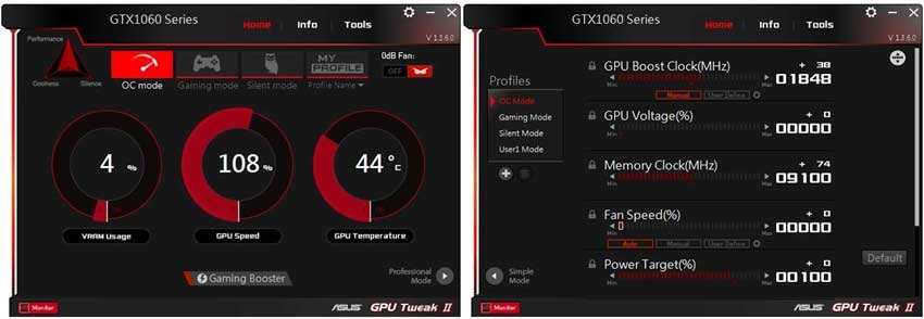 Asus GTX 1060 O6G 9GBPS GPU TWeak II