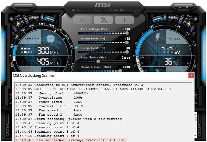 Přetaktování Asus Strix RTX 2080 O8G Gaming; Afterburner