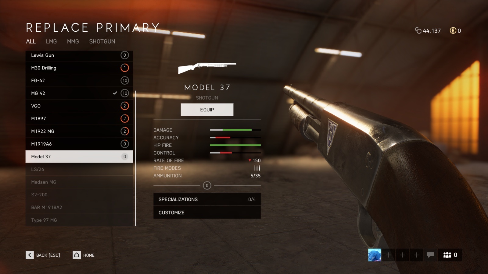 Battlefield V; screenshot: model 37