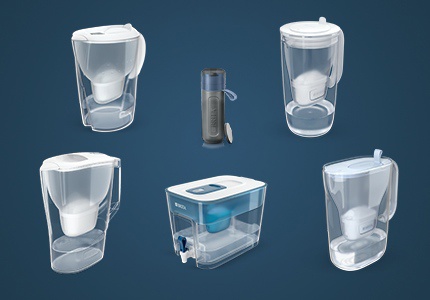 Brita Trinkflaschen und Wasserfilterkannen