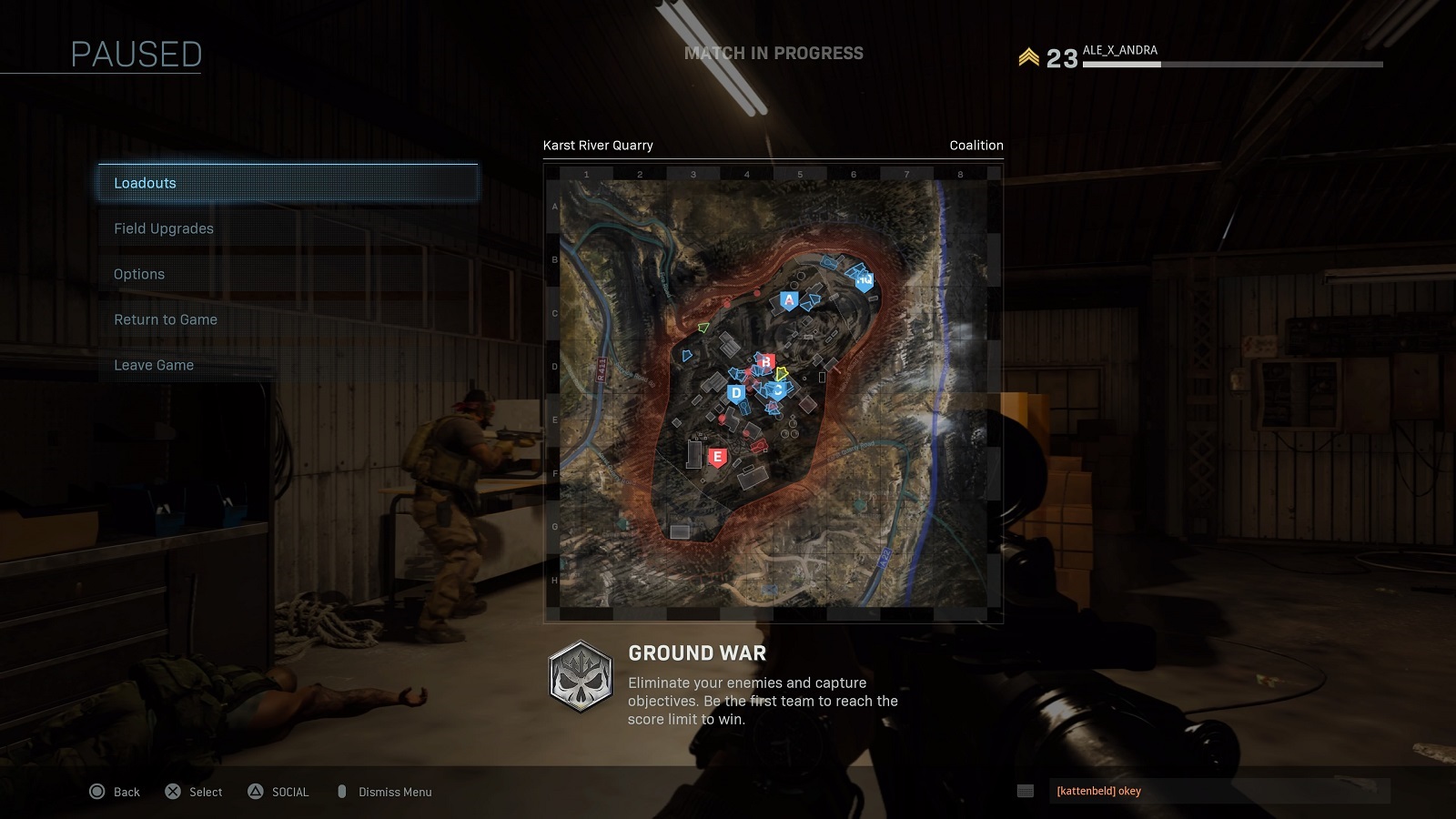 Call of Duty: Modern Warfare; screenshot: groundwar map