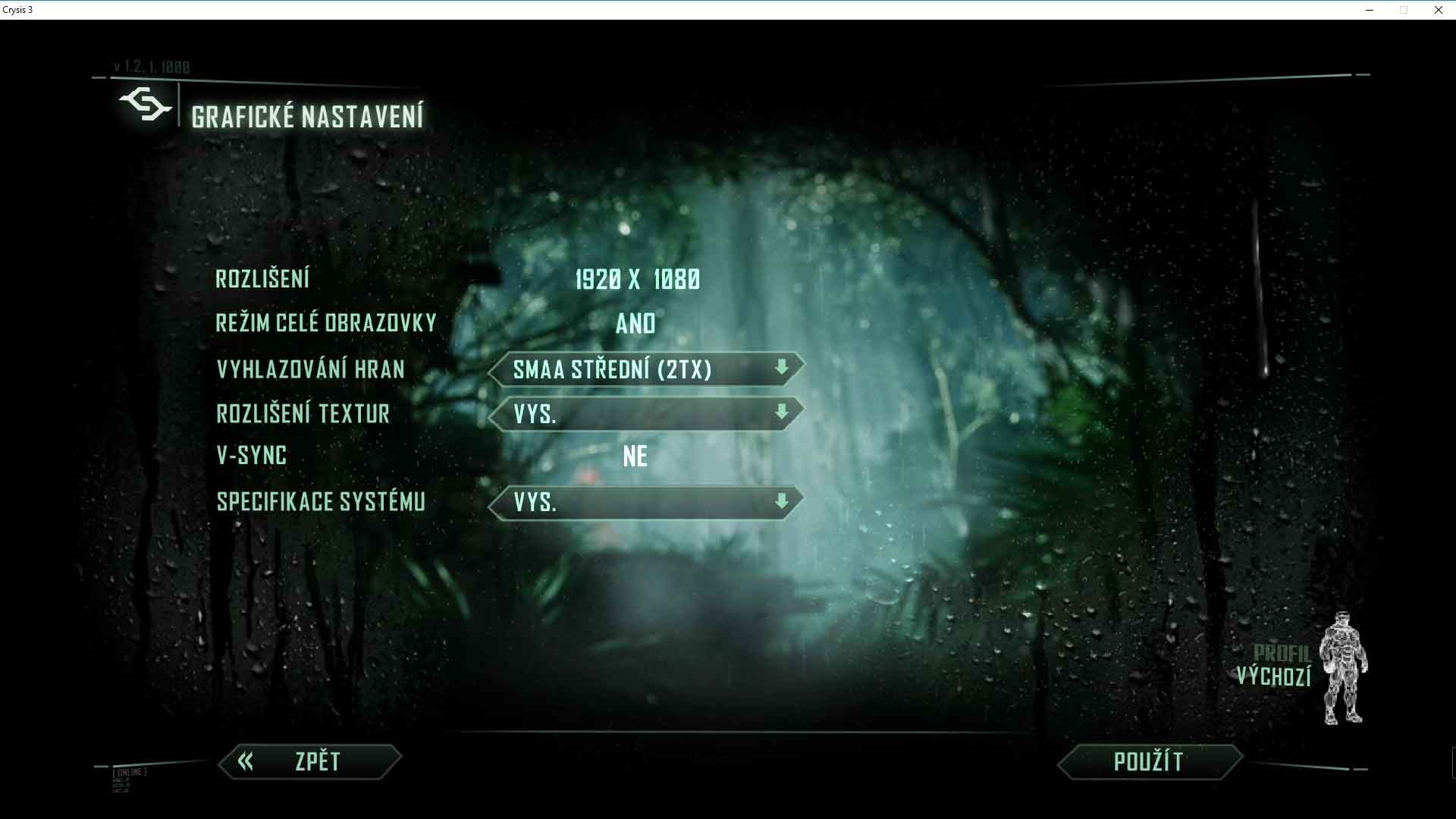 Crysis 3 nastavení grafiky