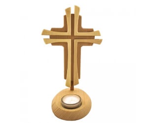Dřevěný svícen na svíčku