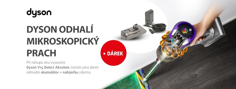 tyčový vysavač Dyson V15 Detect Absolute s dárkem zdarma k nákupu