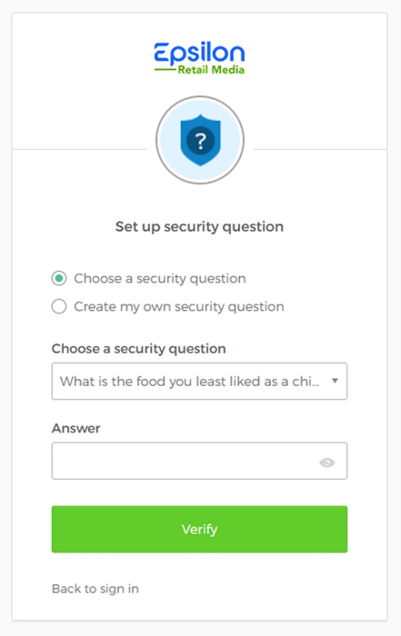 Choosing a security question