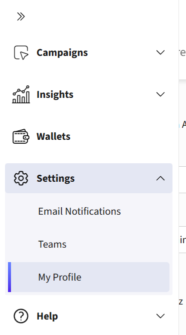 Settings tab