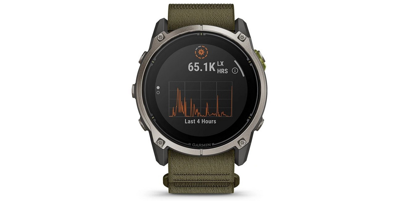 Garmin Enduro 4 zobrazuje intenzitu solárního nabíjení