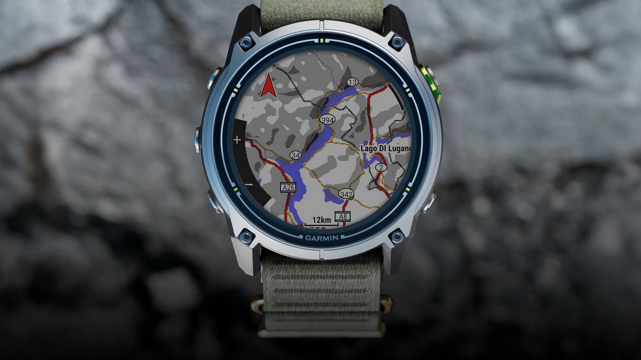 Mapa na displeji hodinek Garmin Enduro 4