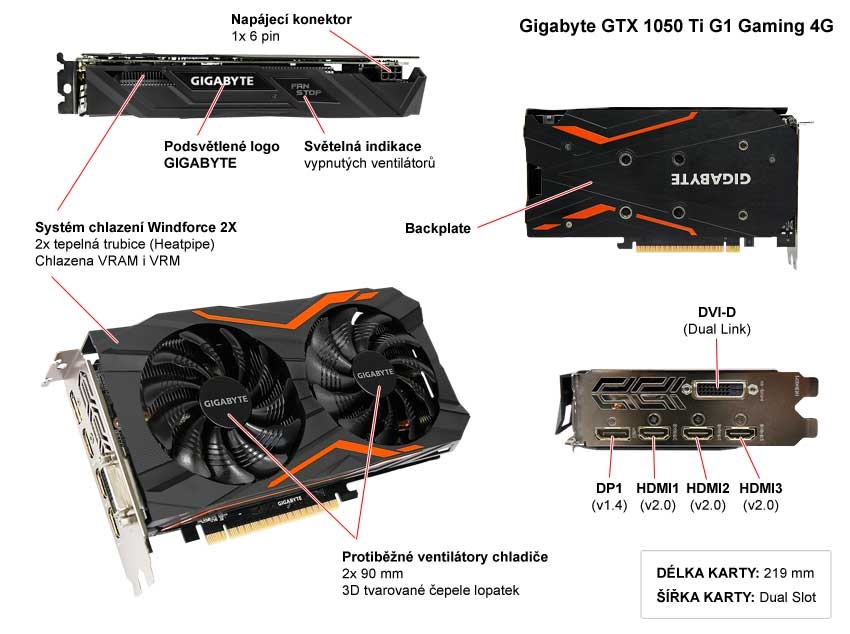 Gigabyte GTX 1050 Ti G1 Gaming 4G popis